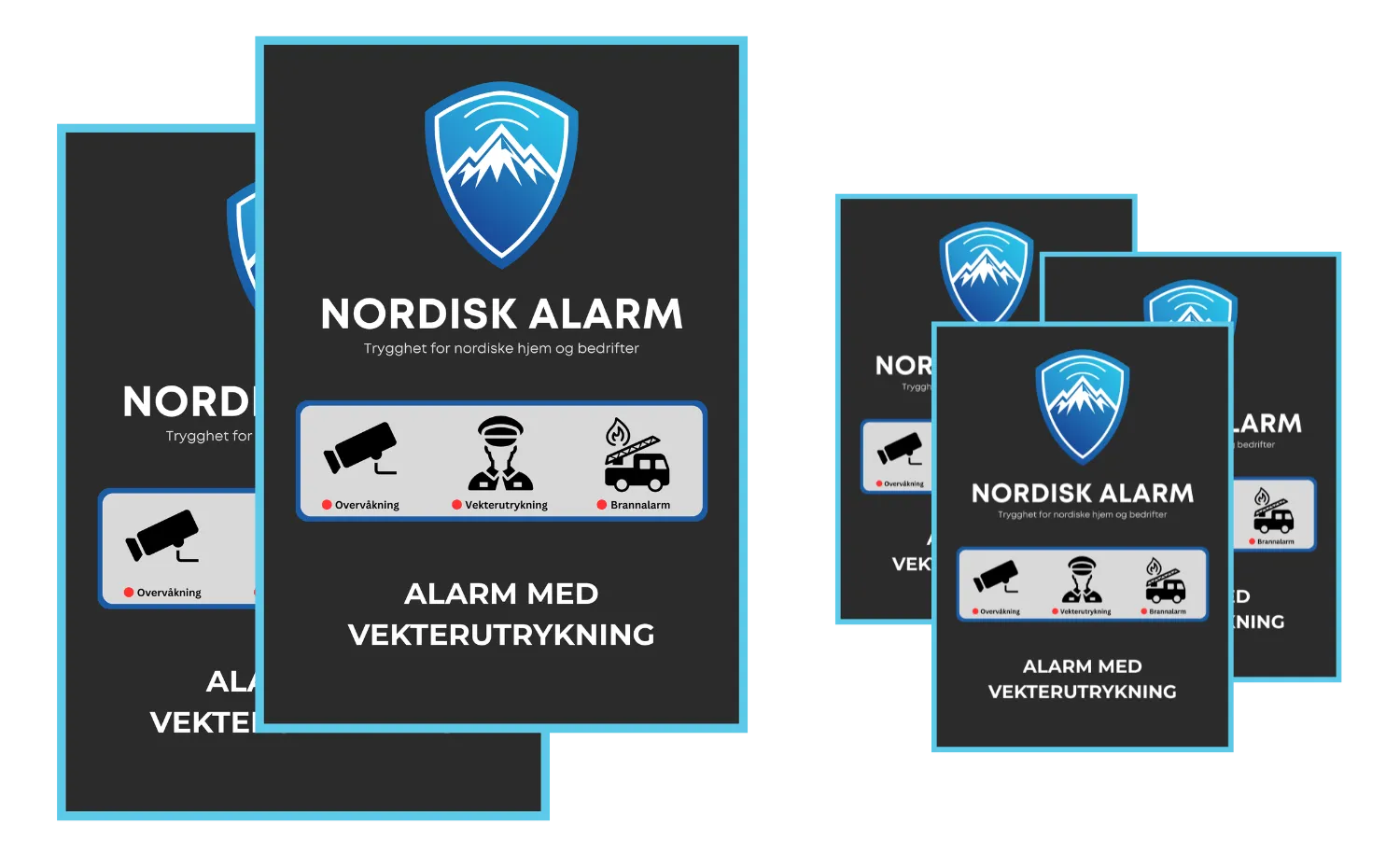 Alarmoblater som følger med abonnementet – merking følger med og fornyes ved behov